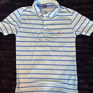 Nautica Polo with Stripes and Red Sail Logo
